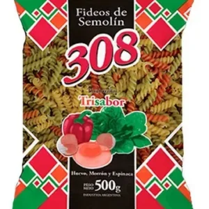 Fideos 308 Tirabuzon Trisabor x 500g