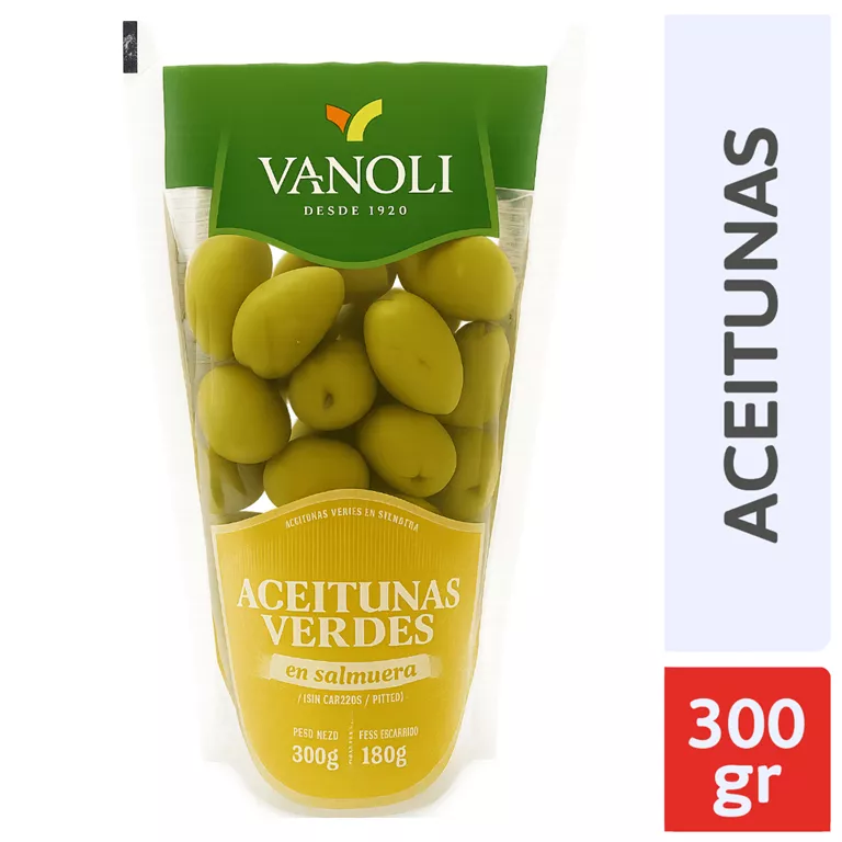 Aceitunas Verdes VANOLI Doy pack x 300g